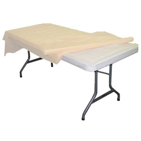 Exquisite 100 Ft X 40 In Ivory Plastic Tablecloth Rolls This On Opens A Dialog That Displays Additional Images For Product With The Option To Zoom In Or Out