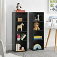 thumbnail image 3 of 8 Tier Tall Narrow Media Tower Rack  Adjustable Shelves For CD Or DVD Multi Functional Double Decker Bookcase For Home Officeï¼Black+MDFï¼, 3 of 27
