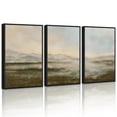 thumbnail image 5 of Drsoum Landscape 16x24in3pcs Black Framed Canvas Wall Art Vintage Dusk in The Forest Classic Paints Farmhouse Decor, 5 of 6