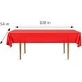 thumbnail image 2 of DecorRack 6 Pack Plastic Tablecloths, 54 x 108 inch Rectangular Disposable Table Covers for Parties, Events, Indoor Outdoor Use, Red (6 Count), 2 of 7