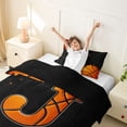 thumbnail image 3 of Castle Fairy Basketball Letter J Twin Duvet Cover, Sport Graffiti Splash Twin Bedding, Black Orange,Black Reversible,2pcs,1 Duvet Cover and 1 Pillowcase, 3 of 6