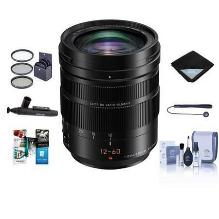 UPC: 0846431073875 | Lumix G Leica DG Vario-Elmarit 12-60mm f/2.8-4 Aspherical Lens for MFT  Black  Bundle w/62mm Filter Kit  Lens Wrap  Cleaning Kit  Lens Cap Tether  Lens Cleaner  Software Package