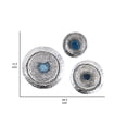 thumbnail image 5 of Benjara Set of 3 Decorative Wall Art Discs- Textured- Silver Steel- Blue Agate, 5 of 6