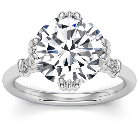 Pompeii Certified 5.10Ct Round Diamond 14k White Gold Engagement Ring Lab Grown
