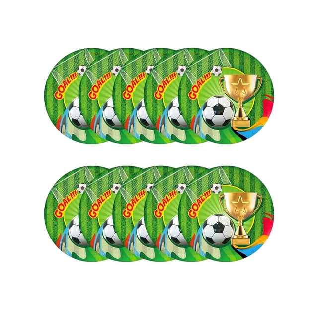 jifeng Disposable Tableware Football Party Tableware for Football Party Home Garden 10 Disposable plates