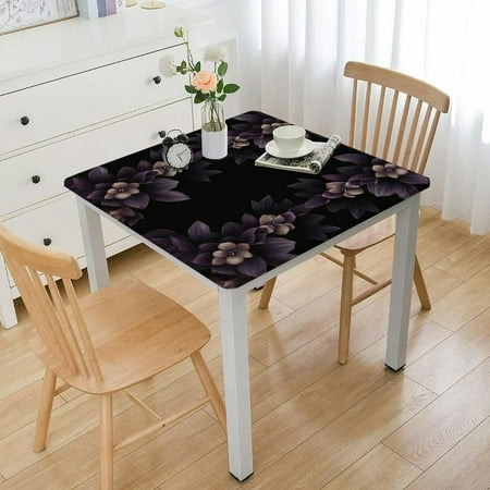 

Purple and Black Butterfly Square Tablecloth Waterproof Washable Polyester Decor Table Cover for Dining Table Buffet Parties Camping and Restaurants