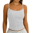 thumbnail image 2 of Miluxas Scoop Neck Camisole Tops for Women Spaghetti Strap Tank Top Womens Camisole Undershirt Adjustable Slim Fitted Camisoles White, 2 of 5