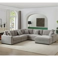 thumbnail image 2 of LolLov Furniture Polyester Modular Sectional Sofa Living Room Furniture Set, Light Gray, 2 of 7