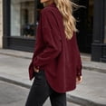 thumbnail image 5 of Sevevn Women's Button Down Corduroy Shacket Lapel Collar Oversized Long Sleeve Jacket with Patch Pockets Comfy Trendy Fall Fashion Casual Outfits for Travel Walking Daily Wear, 5 of 5