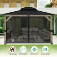 thumbnail image 4 of Aoodor Universal 10 x 12 ft. Gazebo Replacement Mosquito Netting Screen 4-Panel Sidewalls with Double Zipper for Patio Backyard Deck and Lawns (Only Netting), 4 of 9