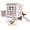 PET87-Gray, variant on PETSCOSSET Wooden Chicken Coop, Elevated Hen House with 3-Compartment Nesting Box