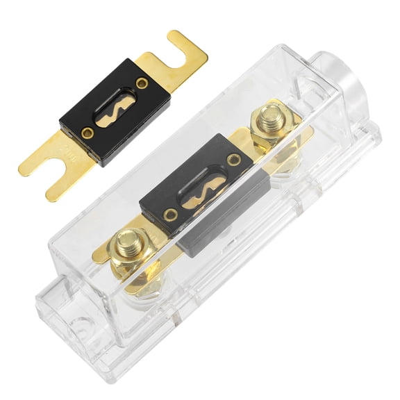 Unique Bargains 1 Set Car Audio 0 4 8 Gauge Inline ANL Fuse Holder Transparent Fuse Block with 2pcs 200A Fuse