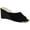 Black, variant on Womens Laurita Faux Leather Metallic Trim Wedge Sandals