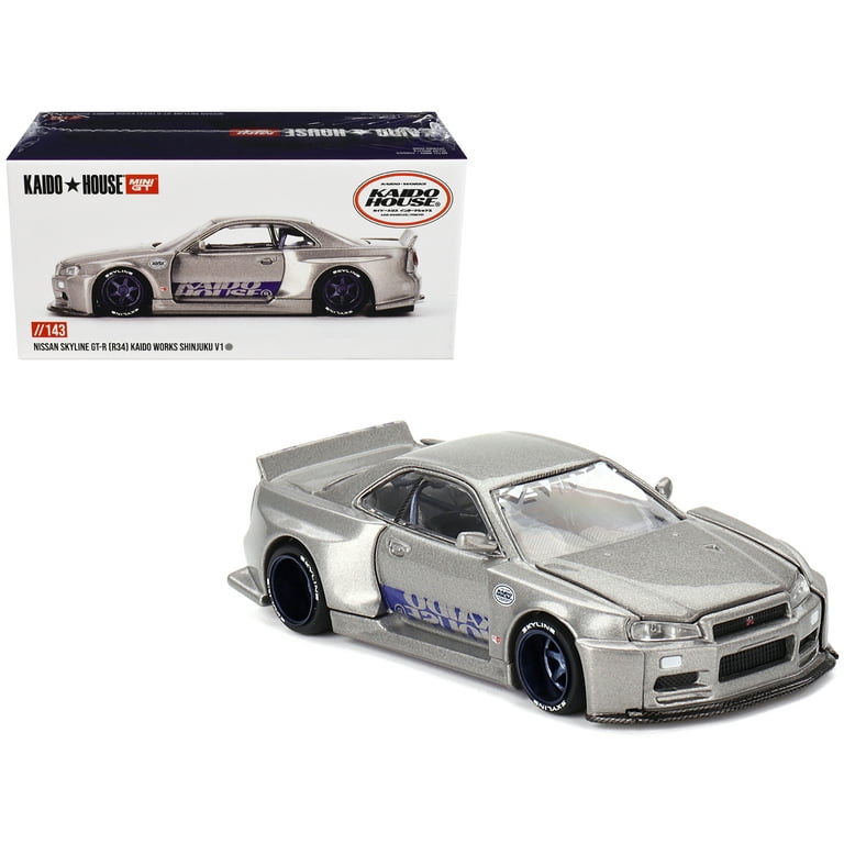 街道ハウス Nissan Skyline GT-RR34 Kaido Works In Stock- Kaido House x Mini GT 1:64 Nissan Skyline GT-R