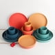 thumbnail image 3 of Xiao Hua Juego de vajilla de plástico, platos irrompibles y reutilizables (8 piezas), color naranja, 3 of 5