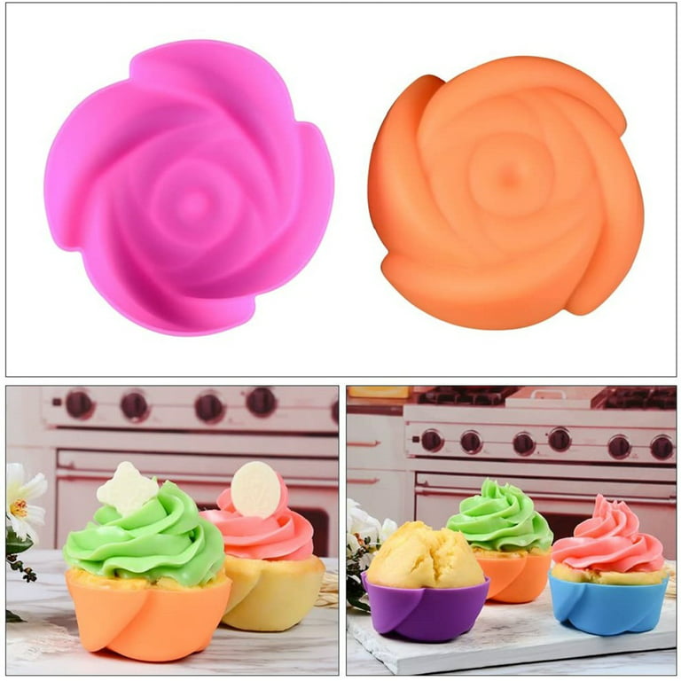 12Pcs silicone baking mould Silicone Cupcake Molds Molds Tube for Baking