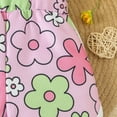 thumbnail image 5 of Tfken Summer Girls Jumpsuit Sleeveless Spaghetti Strap Square Neck Floral Print Onesie Trendy Children Comfortable Bodysuit Pink Size 6-12 Months, 5 of 5