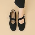 thumbnail image 1 of Mary Jane Zapatos para mujeres pisos de ballet de punta cuadrada con zapatillas de tiras de tobillo zapatos de vestir cómodos zapatos de punto, 1 of 9