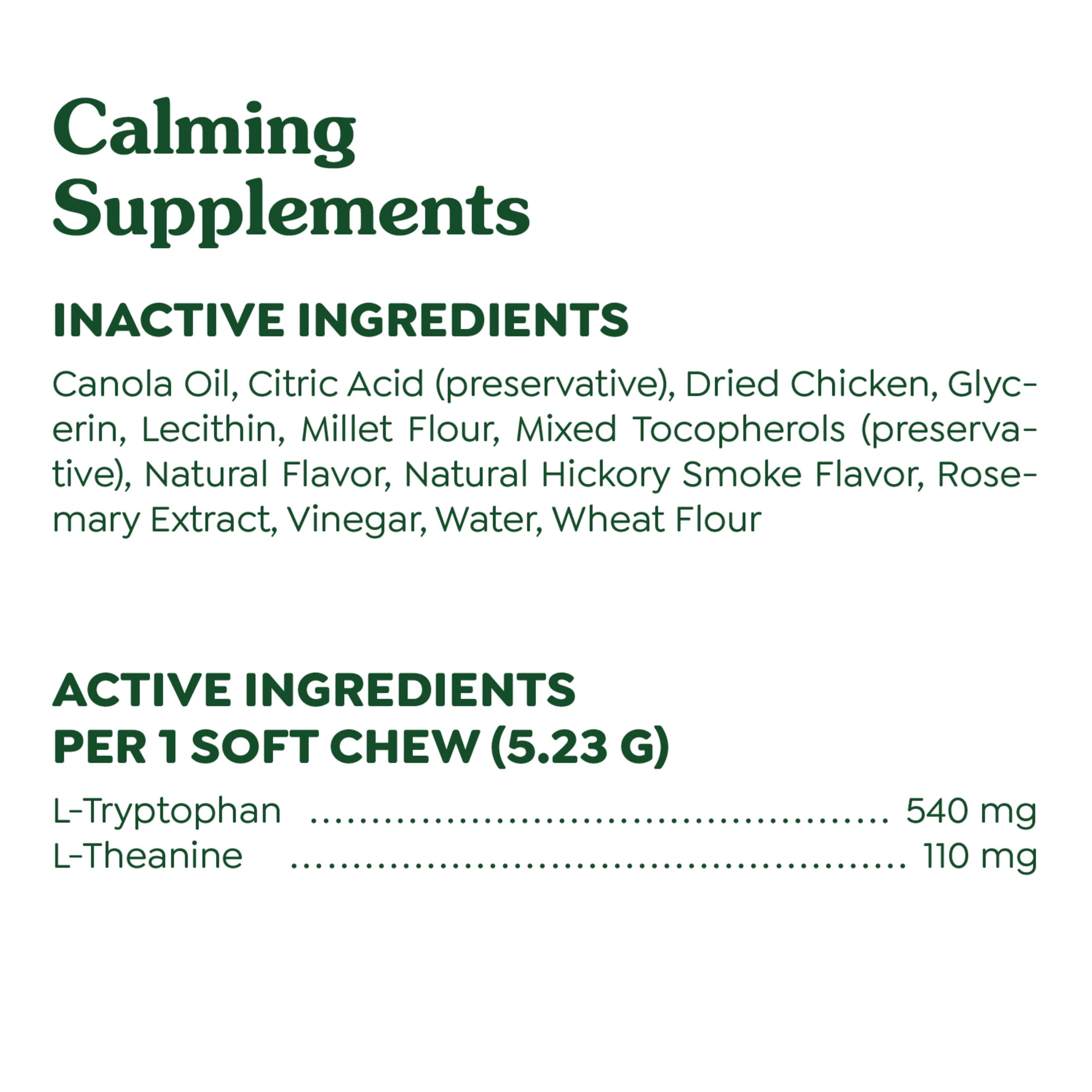Greenies Supplements Calming Chews for Dogs Chicken Flavor, 7.3 oz Container of 40 ct. Soft Chews