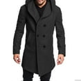 thumbnail image 1 of Men's hooded mottled wool blend long stylish casual jacket, suitable for cold weather WD.WDQZL Hogar, 1 of 1