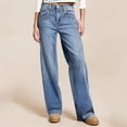thumbnail image 3 of Wutalume High Waisted Jeans for Women Retro Straight Leg, Classic Vintage Wash Denim Pants, Comfortable Fit for Casual Wear,Sky Blue M, 3 of 6