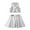 A Silver, variant on MSemis Girls Shiny Metallic Crop Tank Top with Pleated Skort Skirt