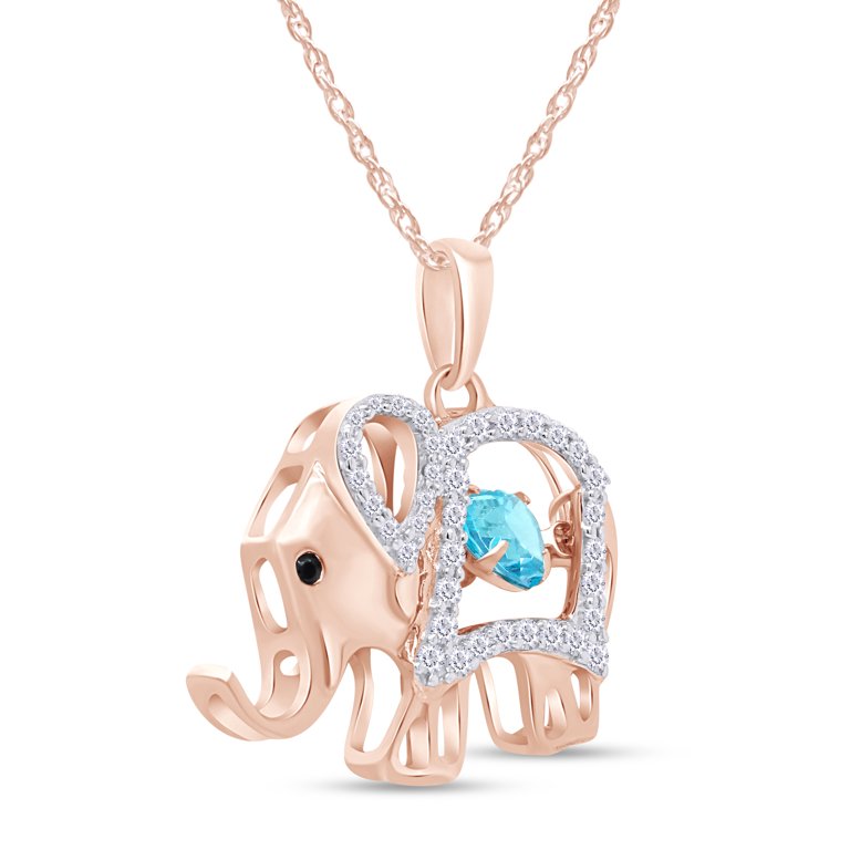 Aquamarine sale elephant necklace