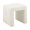 thumbnail image 2 of Tcbosik Modern Teddy Velvet Ottoman, Vanity Stool Chair, Upholstered Footrest for Home Decor, Makeup Room, Living Room, White, 2 of 7