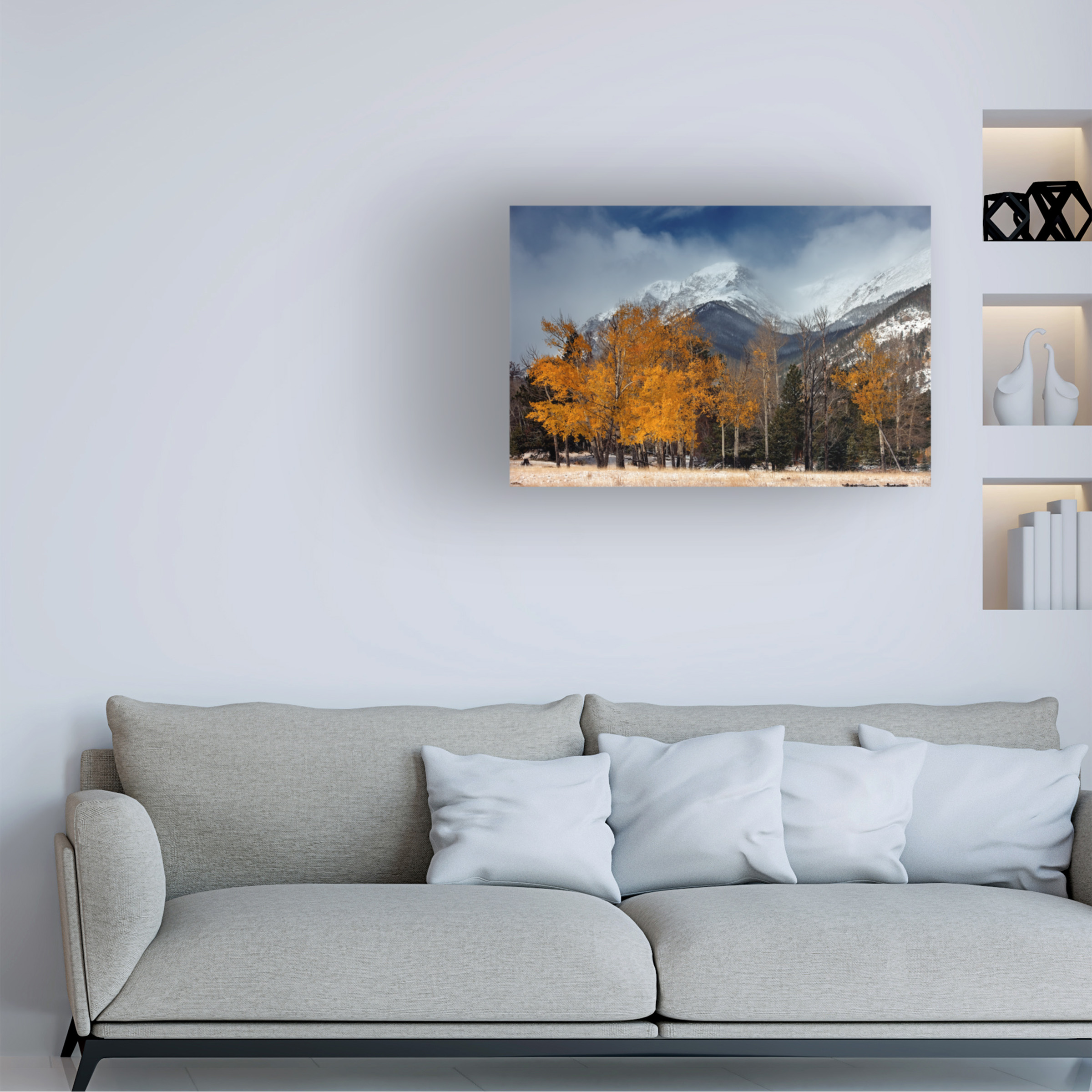 Trademark Fine Art 'RMNP Aspens and Storm Clouds' Canvas Art by Mike Jones Photo