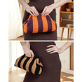 thumbnail image 4 of WANDF Clutch Purse for Women,Woven Evening Bags,Knit Striped Clutch Handbags,Dumpling Bag for Ladies (Khaki Black), 4 of 7