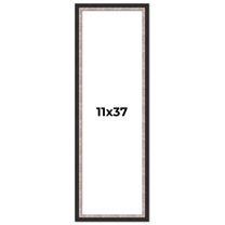 11x37 Frame Silver Real Wood Picture Frame Width 1.25 Inches | Interior Frame Depth 0.75 Inches |