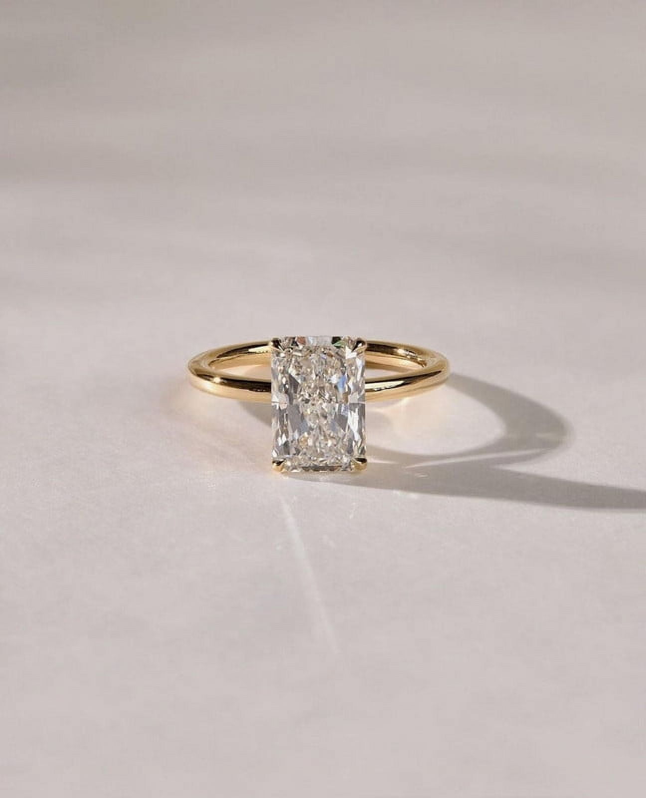 JEWELSBYASAILOR 1.5 Ct Radiant Moissanite Solitaire Engagement Ring / Wedding Ring for Women / 925 Sterling Silver