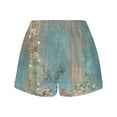 thumbnail image 5 of IROINNID Drawstring Shorts for Women Summer (Not Positioned) Printed Multi Pocket Lace Up Shorts Pants,Blue, 5 of 5