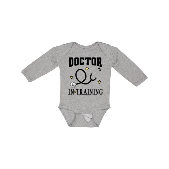 Inktastic Future Doctor in Training Boys or Girls Long Sleeve Baby Bodysuit