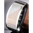 thumbnail image 3 of 1pc Manual Stainless Steel Vintage Garlic Press,Daily Solid Household Scale Black Ring Minimalist Garlic Masher Tool For Kitchen, 3 of 5