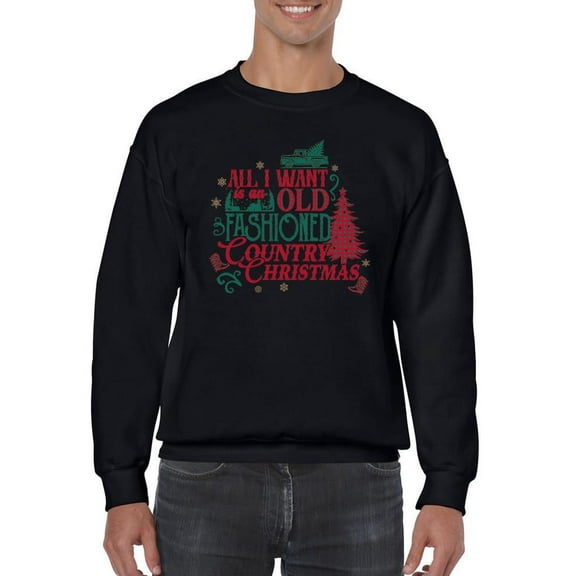 Old-Fashioned Country Christmas Men's Sweatshirt