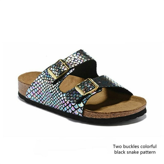 YOYO mens Soft Footbed - Leather,Colorful black snake pattern(US 11-11.5/EU 44)