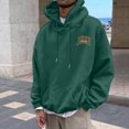 thumbnail image 4 of Valora Men Sweatshirt Men's Hooded Sweatshirt for Dailywear and Outdoor Activities | Pullover Casual Long Sleeve with Adjustable Drawstring and Print Detail Dark Green L, 4 of 7