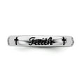 thumbnail image 4 of 925 Sterling Silver Stackable Expressions Black Enamel Faith Ring Size: 9; for Adults and Teens; for Women and Men, 4 of 5