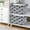 thumbnail image 2 of Yayeee Foldable Storage Basket for Shelves Waterproof Cloth Bins with Handles, Gray Bear Paws Pattern, 2 of 7