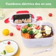 thumbnail image 4 of Electric Lunch Box, Leakproof Portable Food Heater for Home Office 110V and Car 12V 40W Use, Include 1.5L Removable Stainless Steel Container Spoon and 2 Compartments, 4 of 8