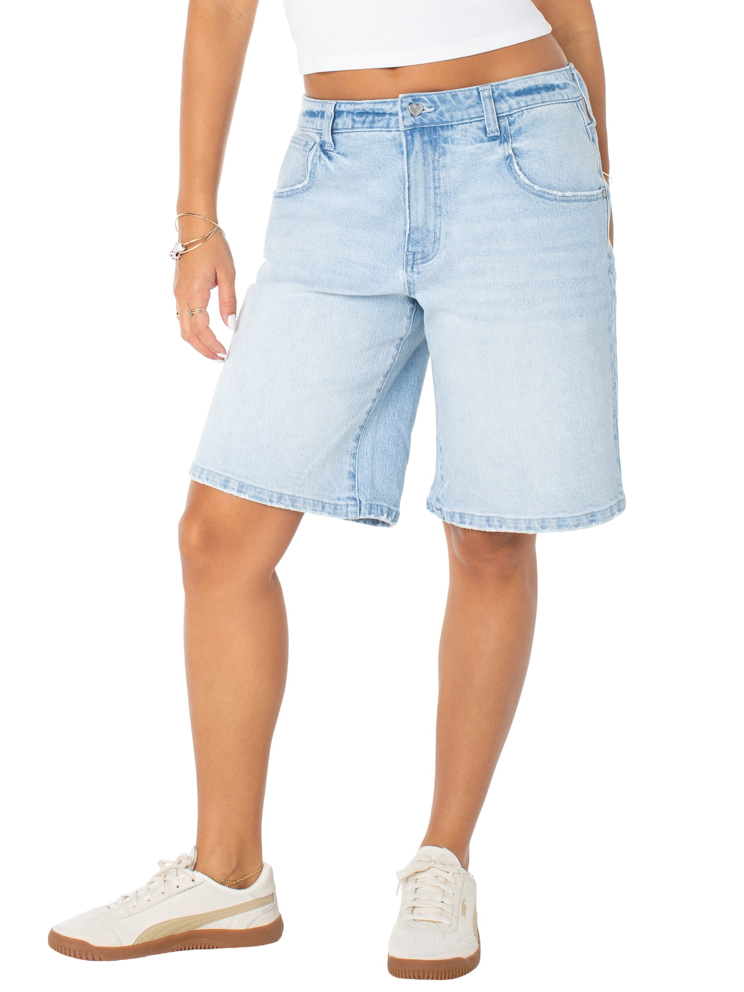 Celebrity Pink Women's and Women's Plus Relaxed Denim Jorts, Sizes XS-4X