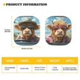 thumbnail image 4 of Uorisanigo Funny Highland Cow Driving Hawaii Pack of 2 Front Window Sun Shade Portable Car Sunshade Cute Sun Heat Protection Sun Blocker Visor Protector Keep Car Cool Washable, 4 of 7