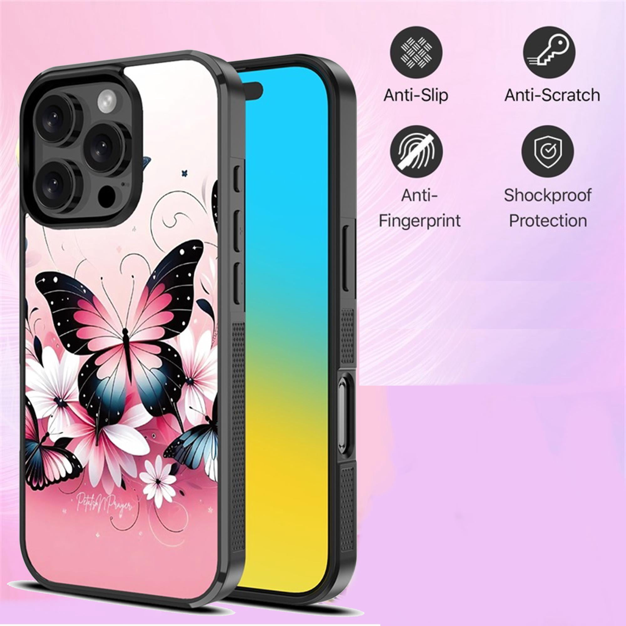 Butterfly Bouquet Magnetic Charging-Compatible Case for iPhone 15 Pro Max – Slim Protective Floral Cover with Built-In Magnetic Ring & Shock-Absorbing Bumper
