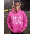 thumbnail image 2 of Normal People Scare Me Women's Hoodie XX-Large Pink, 2 of 6