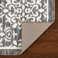 thumbnail image 4 of TOWN & COUNTRY EVERYDAY Walker Damask Medallion Everwash® Washable Multi-Use Decorative Rug with Non-Slip Backing, Grey, 24"x72", 4 of 11