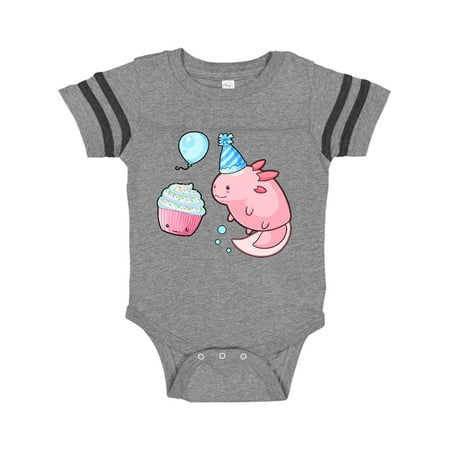 

Inktastic Cute Axolotl Birthday with Cupcake Gift Baby Boy or Baby Girl Bodysuit
