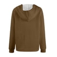 thumbnail image 5 of Comdrip Waffle Hoodie Women, Tops Pullover Women Casual Button Autumn Solid Winter Hoodie Women's Blouse Womens Hoodies Brown 3XL, 5 of 5