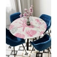 thumbnail image 5 of nqOlkjepod Pink Coastal Starfish Round Tablecloth, Fitted Table Cover with Elastic for 36"-44" Round Tables, Nautical Rudder Ocean Animals Table Cloth Outdoor Dinning Party Waterproof Tablecloths, 5 of 6