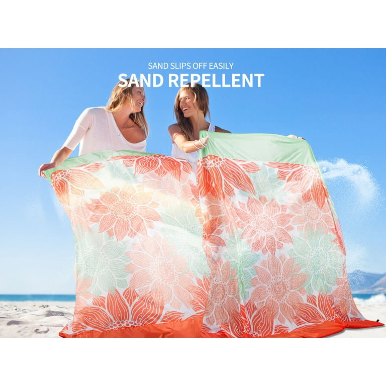 HIHOHO Sandproof Beach Blanket, 79x83 Inch, Waterproof